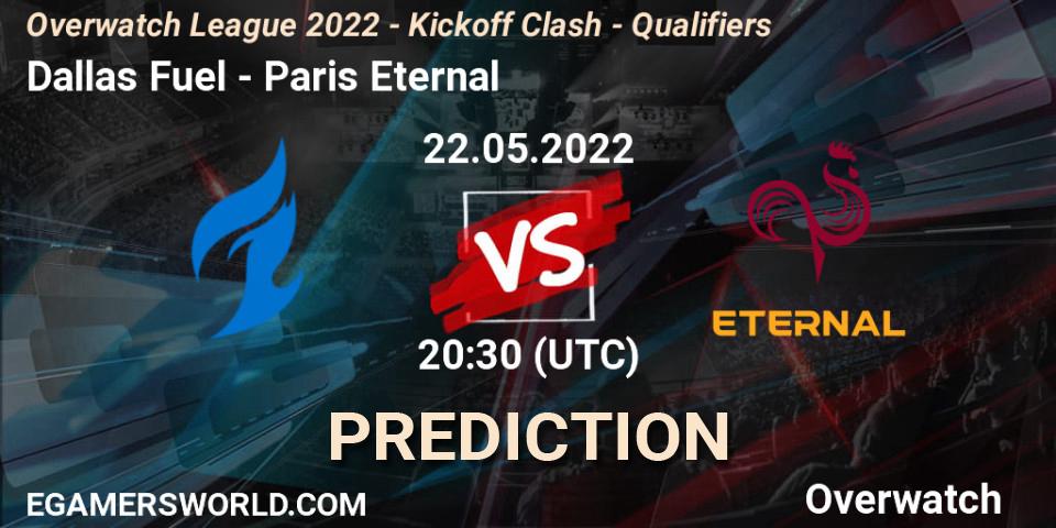Dallas Fuel vs Paris Eternal: Match Prediction. 22.05.2022 at 20:30, Overwatch, Overwatch League 2022 - Kickoff Clash - Qualifiers