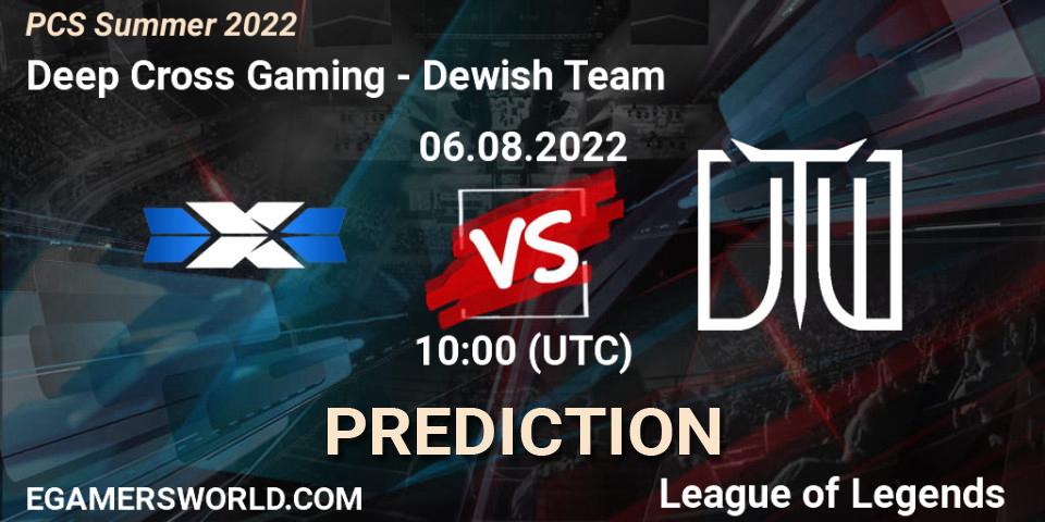 Deep Cross Gaming vs Dewish Team: Match Prediction. 05.08.2022 at 10:00, LoL, PCS Summer 2022