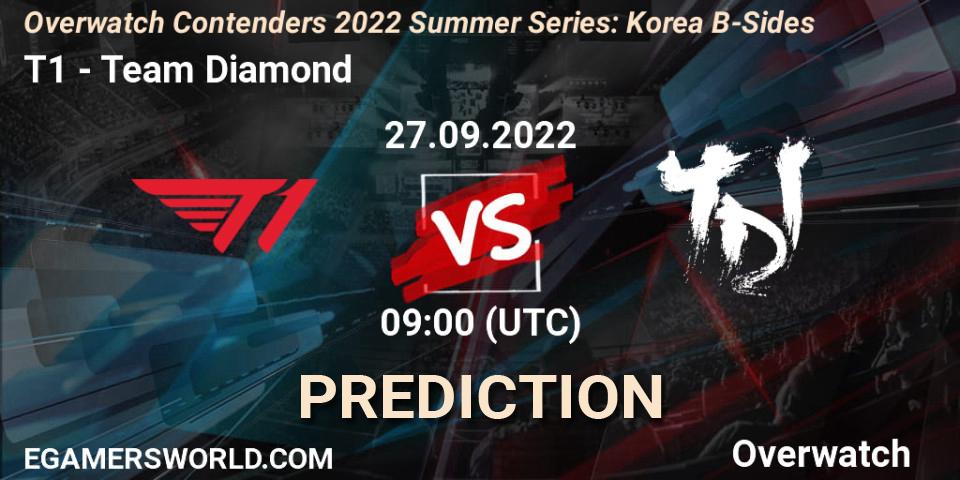 T1 vs Team Diamond: Match Prediction. 27.09.22, Overwatch, Overwatch Contenders 2022 Summer Series: Korea B-Sides