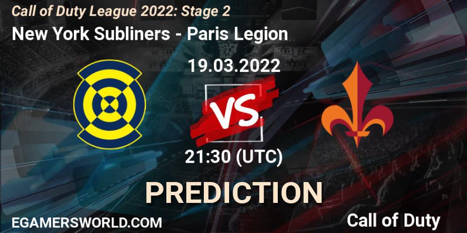 New York Subliners vs Paris Legion: Match Prediction. 19.03.2022 at 20:30, Call of Duty, Call of Duty League 2022: Stage 2