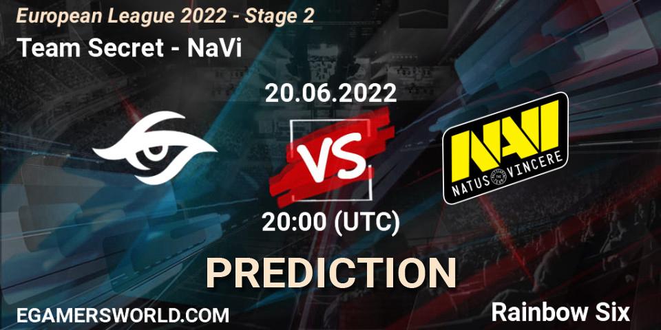 Team Secret vs NaVi: Match Prediction. 20.06.2022 at 20:00, Rainbow Six, European League 2022 - Stage 2