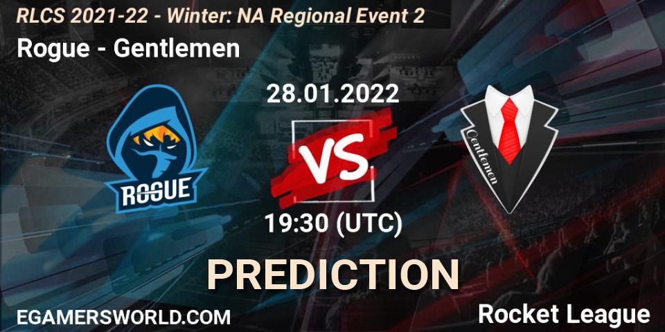 Rogue vs Gentlemen: Match Prediction. 28.01.2022 at 19:30, Rocket League, RLCS 2021-22 - Winter: NA Regional Event 2