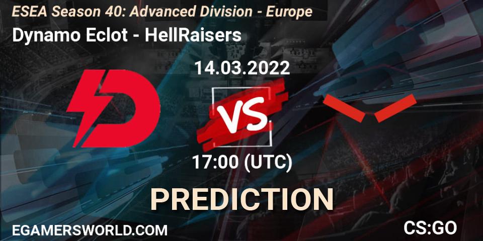 Dynamo Eclot vs HellRaisers: Match Prediction. 14.03.2022 at 17:00, Counter-Strike (CS2), ESEA Season 40: Advanced Division - Europe