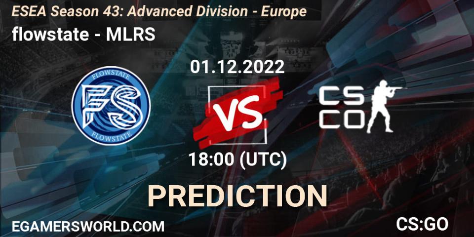 flowstate vs MLRS: Match Prediction. 01.12.22, CS2 (CS:GO), ESEA Season 43: Advanced Division - Europe