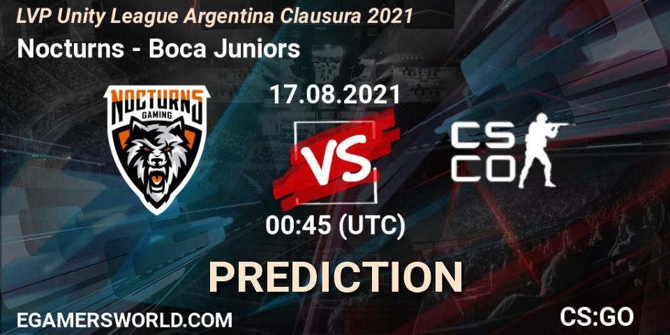 Nocturns vs Boca Juniors: Match Prediction. 24.08.2021 at 00:45, Counter-Strike (CS2), LVP Unity League Argentina Clausura 2021