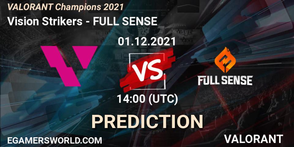 Vision Strikers vs FULL SENSE: Match Prediction. 01.12.21, VALORANT, VALORANT Champions 2021