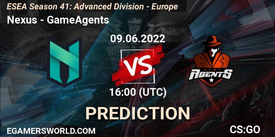 Nexus vs GameAgents: Match Prediction. 09.06.2022 at 16:00, Counter-Strike (CS2), ESEA Season 41: Advanced Division - Europe