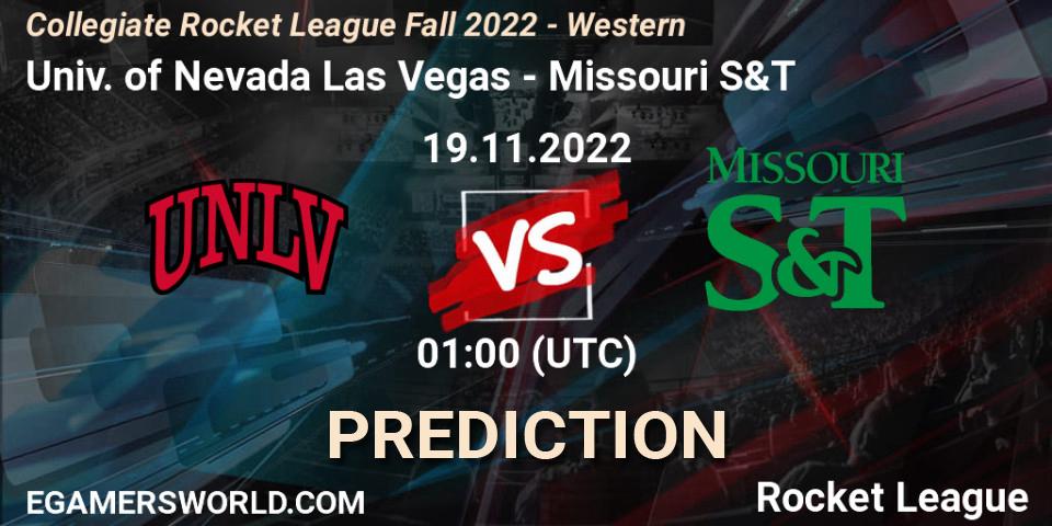 Univ. of Nevada Las Vegas vs Missouri S&T: Match Prediction. 19.11.2022 at 01:00, Rocket League, Collegiate Rocket League Fall 2022 - Western