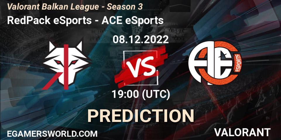 RedPack eSports vs ACE eSports: Match Prediction. 08.12.22, VALORANT, Valorant Balkan League - Season 3