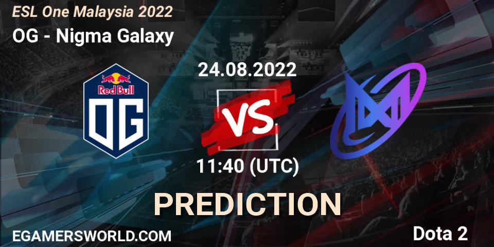 OG vs Nigma Galaxy: Match Prediction. 24.08.22, Dota 2, ESL One Malaysia 2022