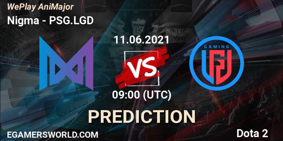 Nigma vs PSG.LGD: Match Prediction. 11.06.2021 at 16:34, Dota 2, WePlay AniMajor 2021