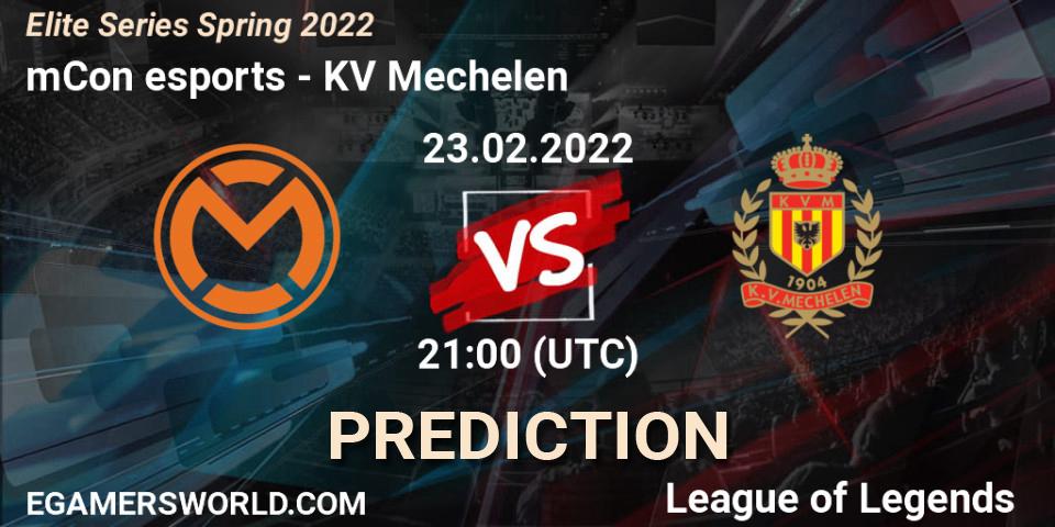 mCon esports vs KV Mechelen: Match Prediction. 23.02.2022 at 21:00, LoL, Elite Series Spring 2022