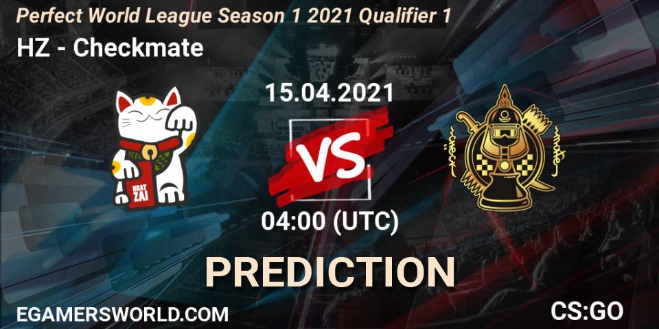 HZ vs Checkmate: Match Prediction. 15.04.2021 at 04:10, Counter-Strike (CS2), Perfect World League Season 1 2021 Qualifier 1