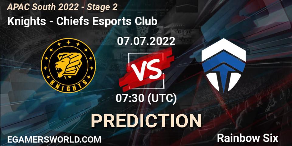 Knights vs Chiefs Esports Club: Match Prediction. 07.07.2022 at 07:30, Rainbow Six, APAC South 2022 - Stage 2