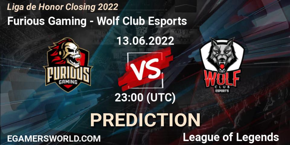 Furious Gaming vs Wolf Club Esports: Match Prediction. 13.06.2022 at 23:00, LoL, Liga de Honor Closing 2022