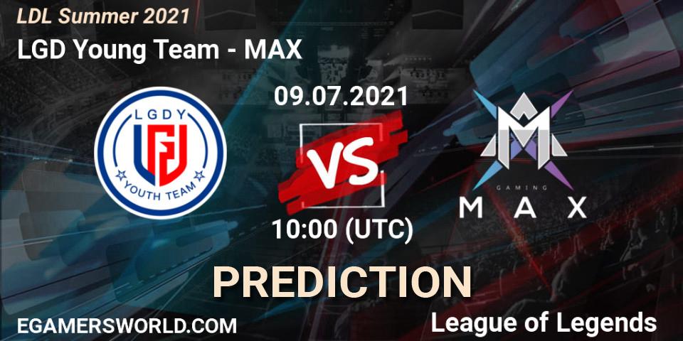LGD Young Team vs MAX: Match Prediction. 09.07.2021 at 10:30, LoL, LDL Summer 2021