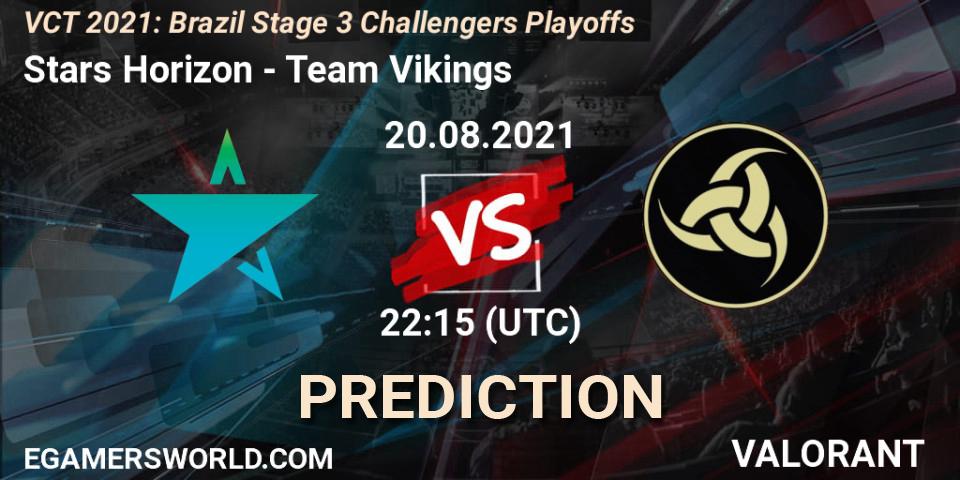 Stars Horizon vs Team Vikings: Match Prediction. 20.08.2021 at 23:00, VALORANT, VCT 2021: Brazil Stage 3 Challengers Playoffs