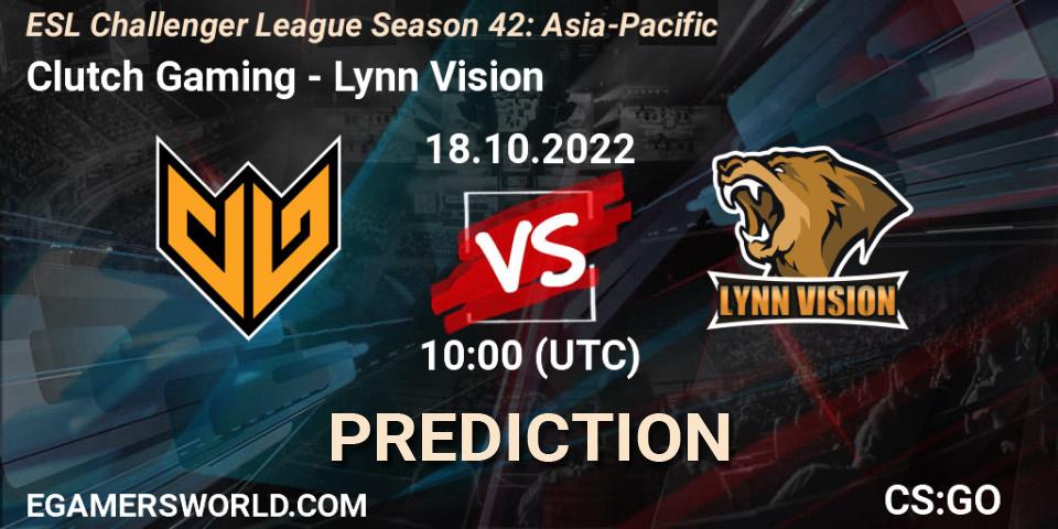 Clutch Gaming vs Lynn Vision: Match Prediction. 18.10.22, CS2 (CS:GO), ESL Challenger League Season 42: Asia-Pacific