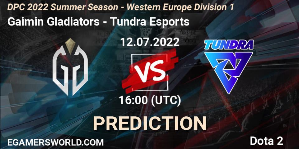 Gaimin Gladiators vs Tundra Esports: Match Prediction. 12.07.2022 at 15:55, Dota 2, DPC WEU 2021/2022 Tour 3: Division I