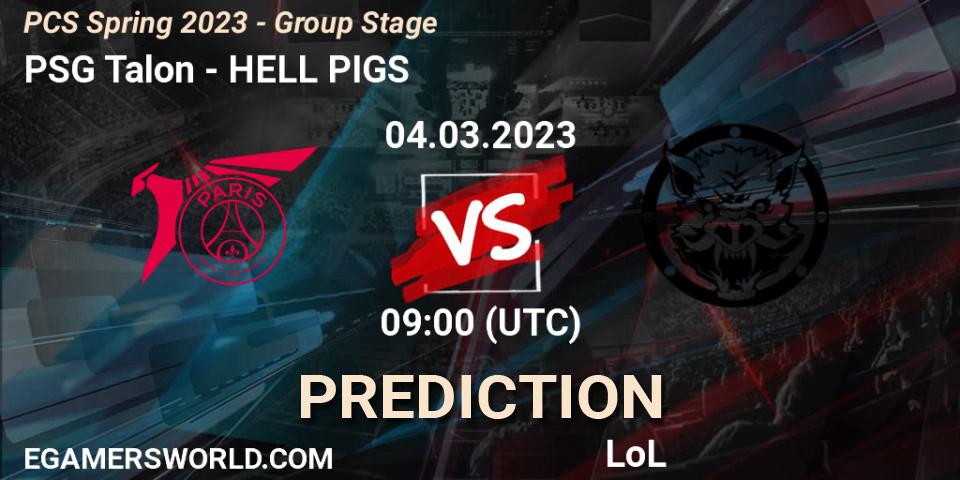 PSG Talon vs HELL PIGS: Match Prediction. 11.02.2023 at 10:00, LoL, PCS Spring 2023 - Group Stage