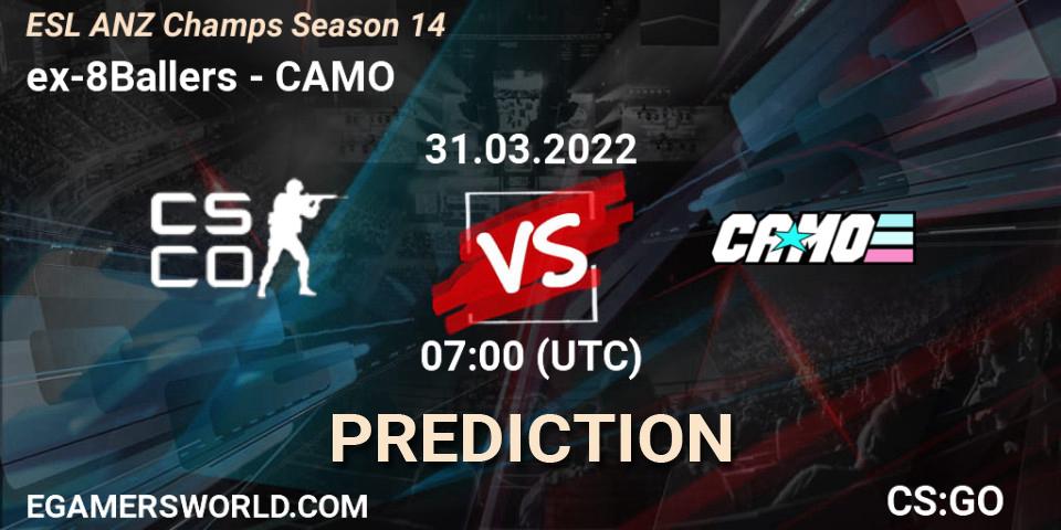 ex-8Ballers vs CAMO: Match Prediction. 31.03.2022 at 07:00, Counter-Strike (CS2), ESL ANZ Champs Season 14