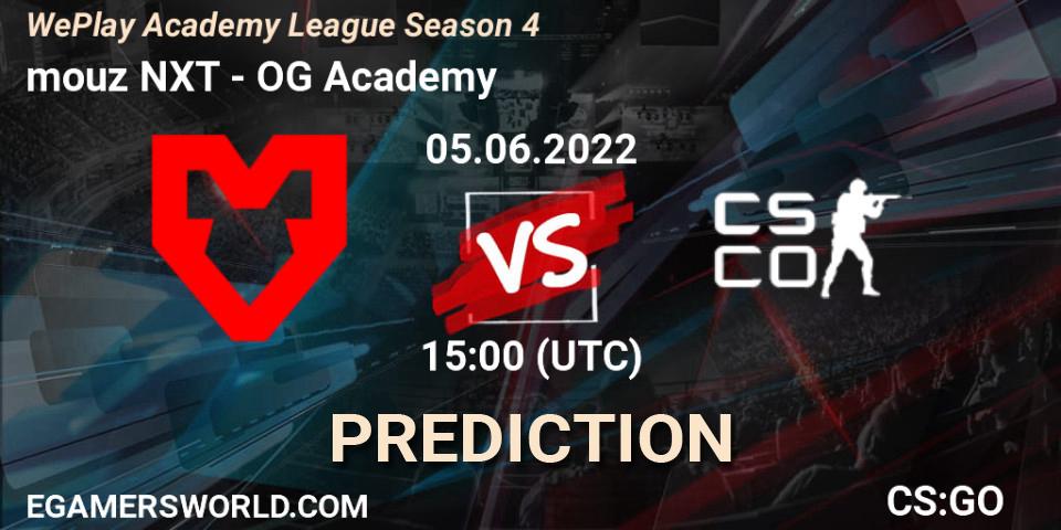 mouz NXT vs OG Academy: Match Prediction. 05.06.2022 at 15:00, Counter-Strike (CS2), WePlay Academy League Season 4
