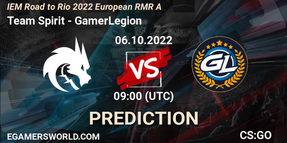 Team Spirit vs GamerLegion: Match Prediction. 06.10.22, CS2 (CS:GO), IEM Road to Rio 2022 European RMR A