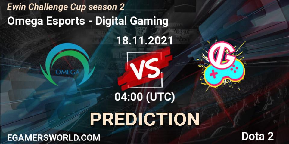 Omega Esports vs Digital Gaming: Match Prediction. 18.11.2021 at 04:42, Dota 2, Ewin Challenge Cup season 2