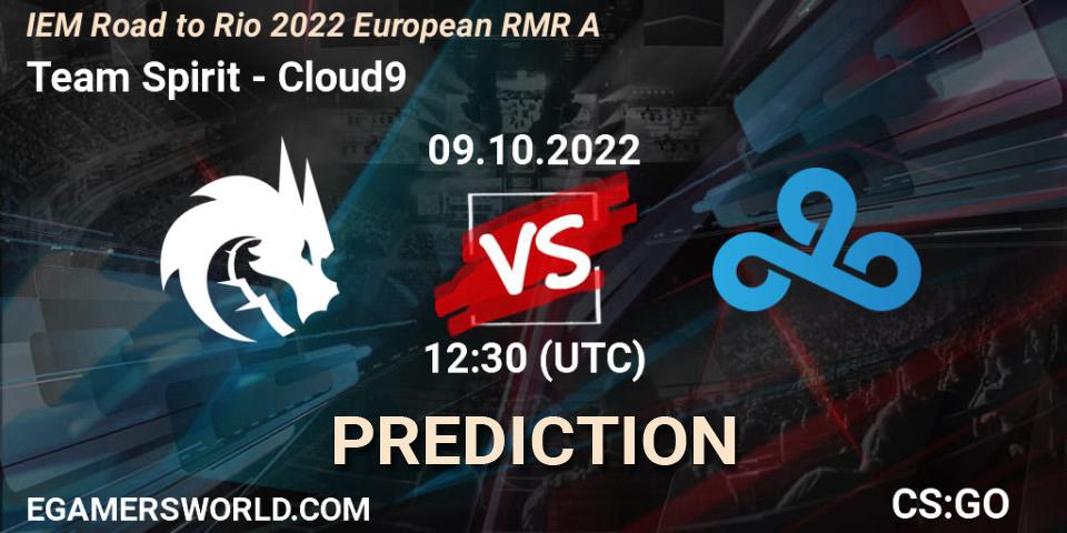 Team Spirit vs Cloud9: Match Prediction. 09.10.2022 at 13:20, Counter-Strike (CS2), IEM Road to Rio 2022 European RMR A