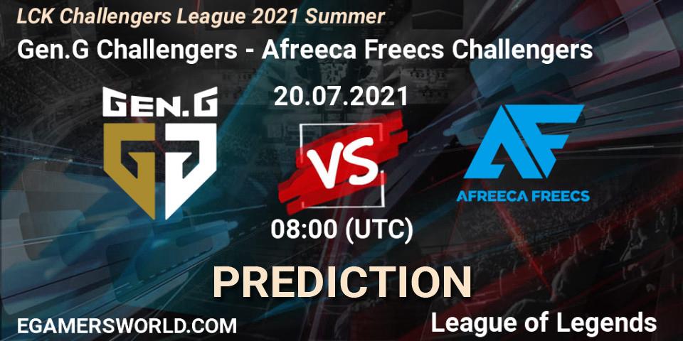Gen.G Challengers vs Afreeca Freecs Challengers: Match Prediction. 20.07.2021 at 09:00, LoL, LCK Challengers League 2021 Summer