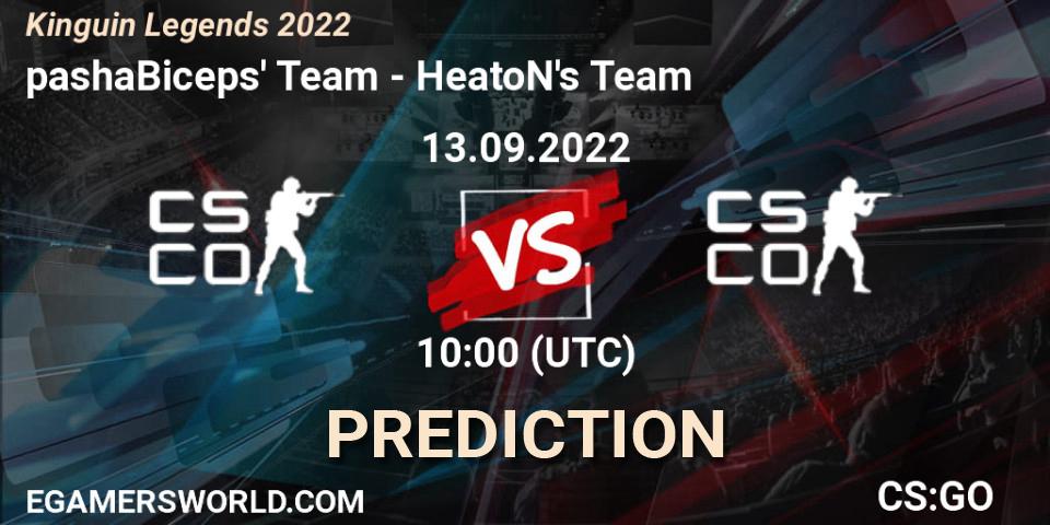 pashaBiceps' Team vs HeatoN's Team: Match Prediction. 13.09.2022 at 10:00, Counter-Strike (CS2), Kinguin Legends 2022