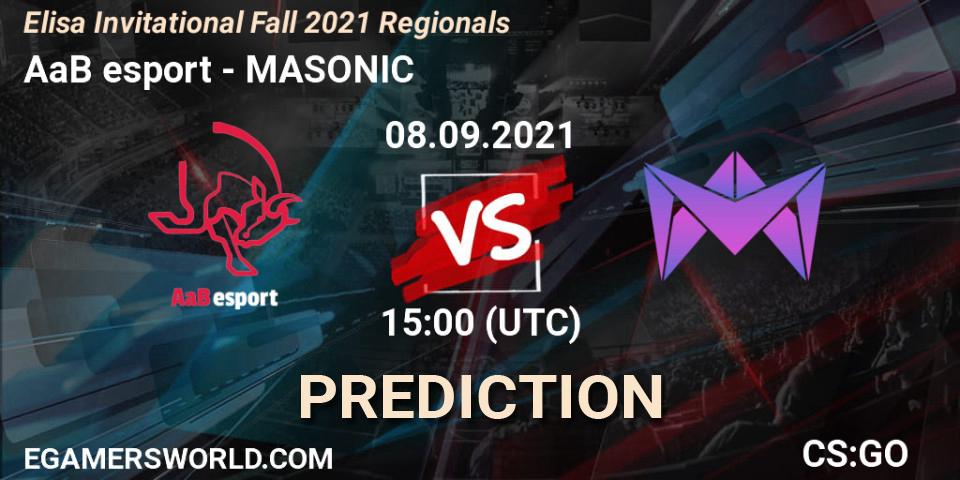 AaB esport vs MASONIC: Match Prediction. 08.09.2021 at 15:00, Counter-Strike (CS2), Elisa Invitational Fall 2021 Regionals