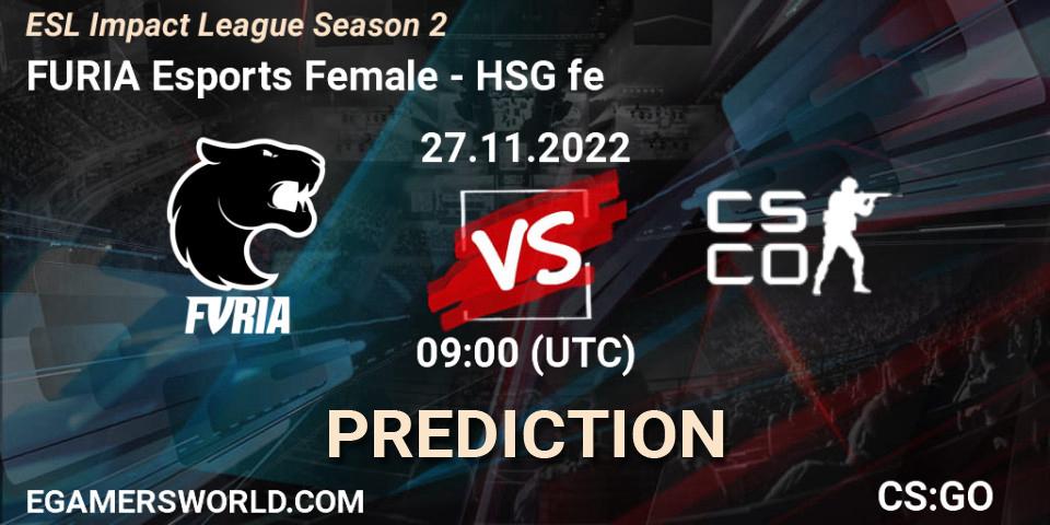 FURIA Esports Female vs HSG: Match Prediction. 27.11.22, CS2 (CS:GO), ESL Impact League Season 2