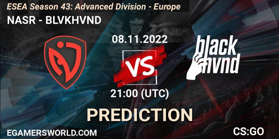 NASR vs Dripmen: Match Prediction. 08.11.22, CS2 (CS:GO), ESEA Season 43: Advanced Division - Europe