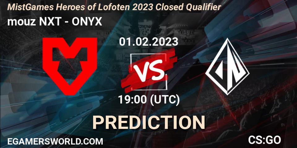 mouz NXT vs ONYX: Match Prediction. 01.02.23, CS2 (CS:GO), MistGames Heroes of Lofoten: Closed Qualifier