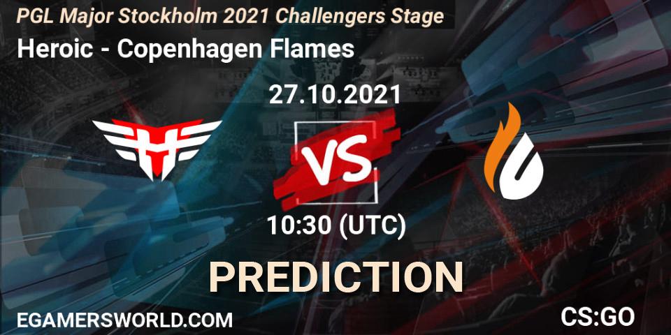 Heroic vs Copenhagen Flames: Match Prediction. 27.10.2021 at 10:45, Counter-Strike (CS2), PGL Major Stockholm 2021 Challengers Stage