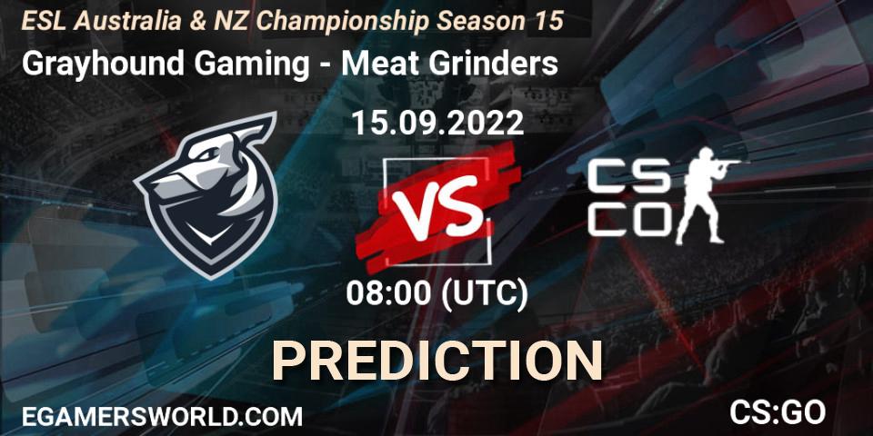 Grayhound Gaming vs Meat Grinders: Match Prediction. 15.09.2022 at 08:00, Counter-Strike (CS2), ESL ANZ Champs Season 15