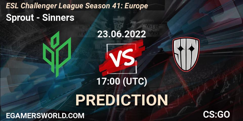 Sprout vs Sinners: Match Prediction. 23.06.2022 at 17:05, Counter-Strike (CS2), ESL Challenger League Season 41: Europe