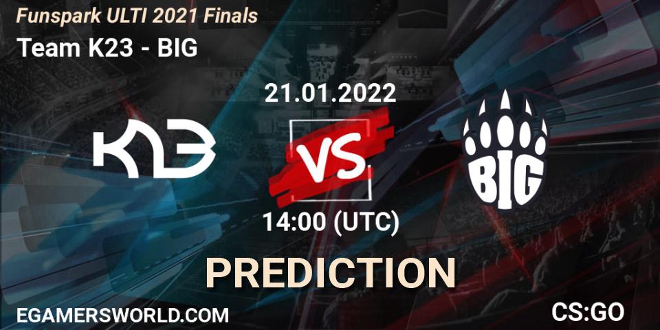Team K23 vs BIG: Match Prediction. 21.01.2022 at 14:25, Counter-Strike (CS2), Funspark ULTI 2021 Finals