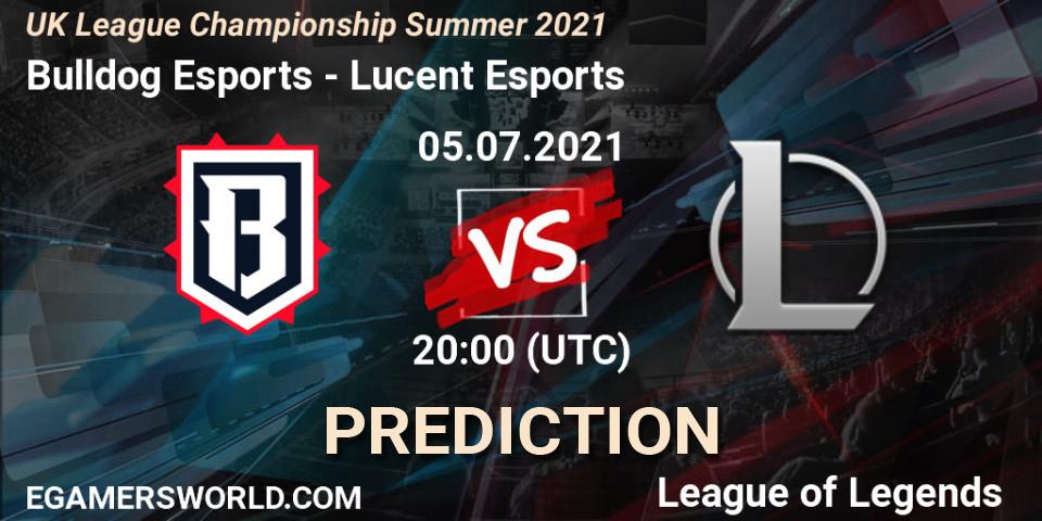 Bulldog Esports vs Lucent Esports: Match Prediction. 05.07.2021 at 20:00, LoL, UK League Championship Summer 2021