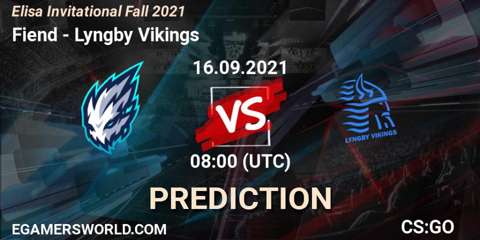 Team Fiend vs Lyngby Vikings: Match Prediction. 16.09.2021 at 08:00, Counter-Strike (CS2), Elisa Invitational Fall 2021