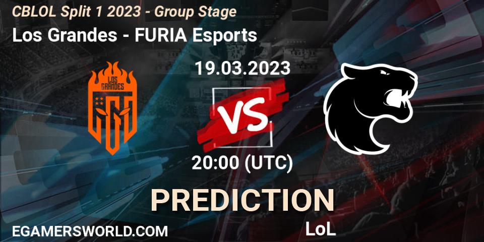 Los Grandes vs FURIA Esports: Match Prediction. 19.03.2023 at 20:00, LoL, CBLOL Split 1 2023 - Group Stage
