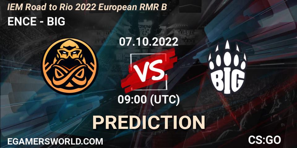 ENCE vs BIG: Match Prediction. 07.10.2022 at 09:00, Counter-Strike (CS2), IEM Road to Rio 2022 European RMR B