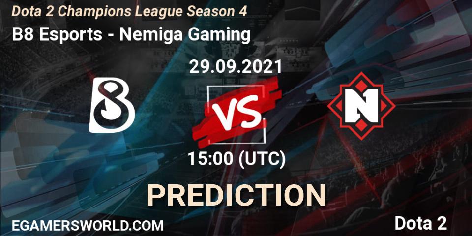 B8 Esports vs Nemiga Gaming: Match Prediction. 29.09.21, Dota 2, Dota 2 Champions League Season 4