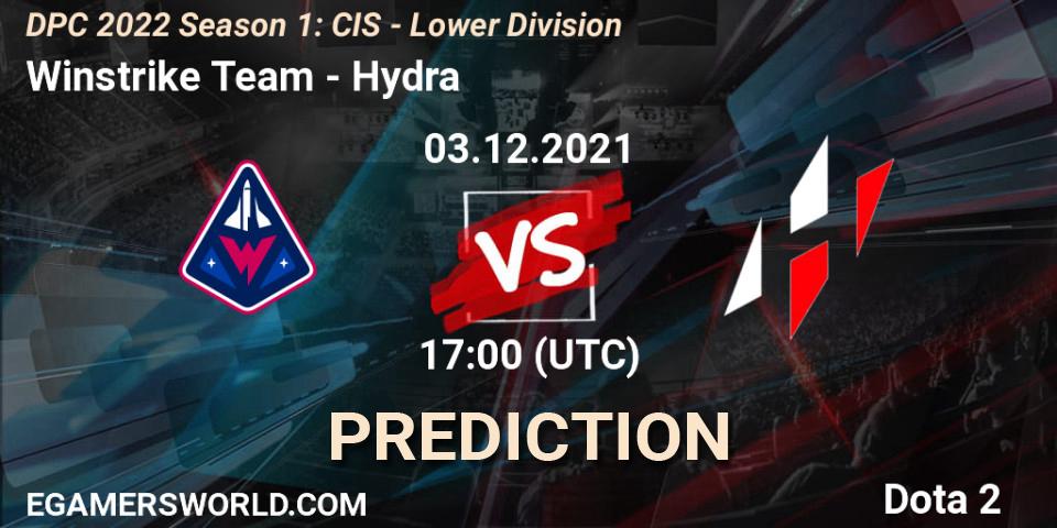 Winstrike Team vs Hydra: Match Prediction. 03.12.2021 at 17:41, Dota 2, DPC 2022 Season 1: CIS - Lower Division