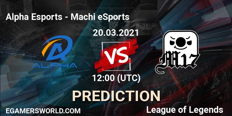 Alpha Esports vs Machi eSports: Match Prediction. 20.03.2021 at 12:00, LoL, PCS Spring 2021 - Group Stage