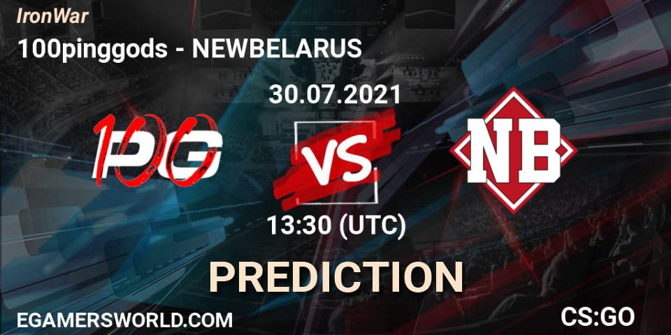 100pinggods vs NEWBELARUS: Match Prediction. 30.07.2021 at 13:35, Counter-Strike (CS2), IronWar