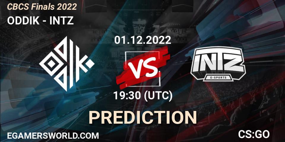 ODDIK vs INTZ: Match Prediction. 01.12.22, CS2 (CS:GO), CBCS Finals 2022