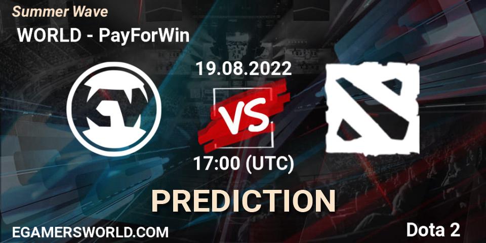 КИБЕР WORLD vs PayForWin: Match Prediction. 19.08.2022 at 18:09, Dota 2, Summer Wave