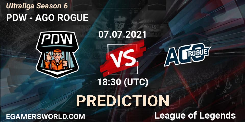 PDW vs AGO ROGUE: Match Prediction. 15.06.2021 at 16:30, LoL, Ultraliga Season 6